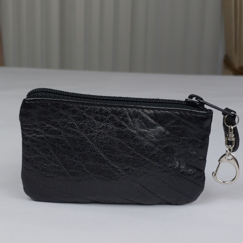 Carlos Falchi Black Leather Coin Pouch. - Picture 2 of 8